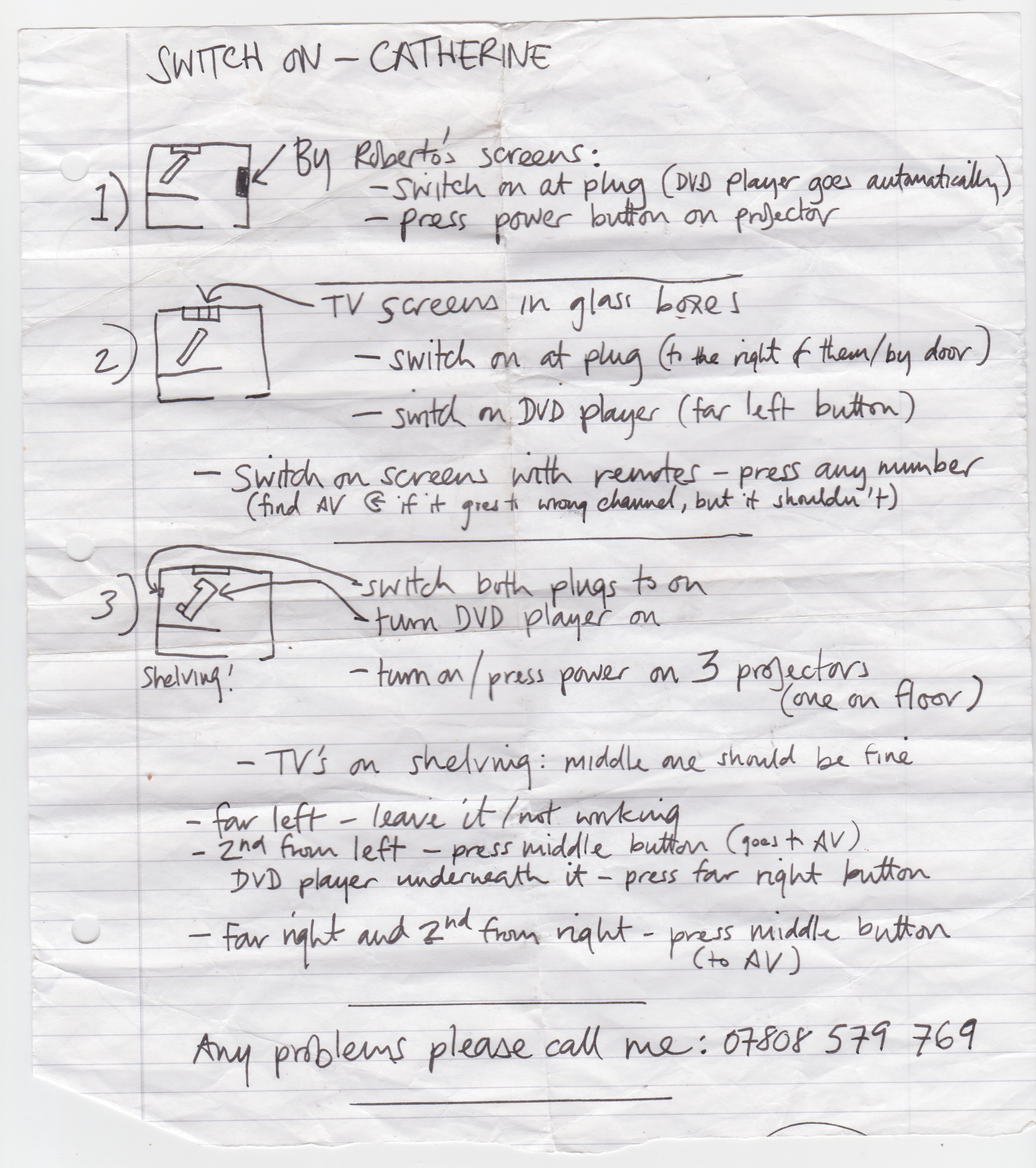 set up instruction sheet